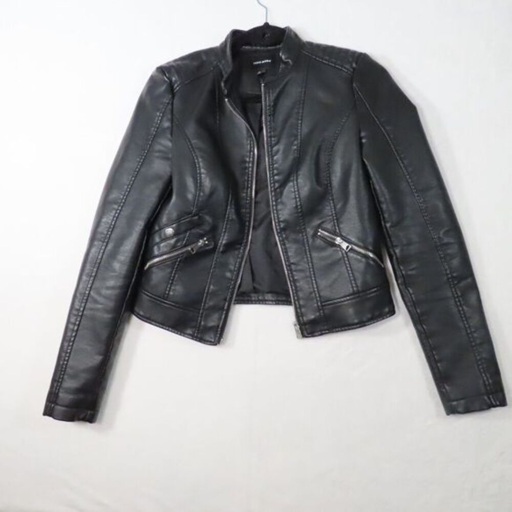 Vero Moda Cropped Leather Jacket – Biker Style / Minimalist / Y2K Sz XS